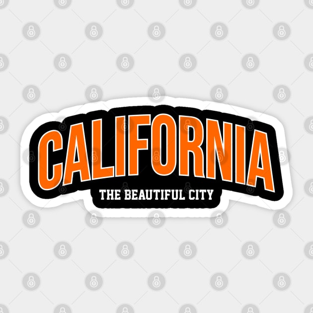 california the beautiful city Sticker by Naz Aminulloh